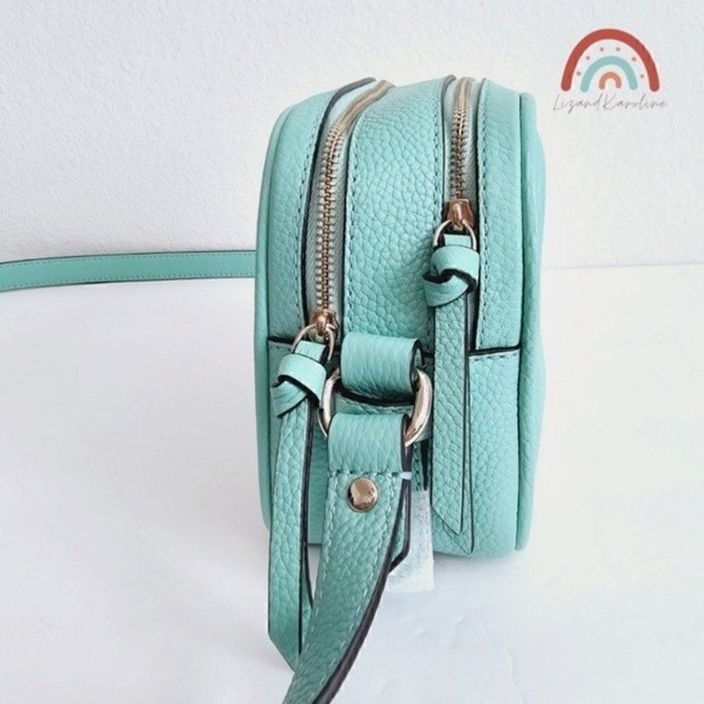 New! Kate Spade Pyper Mulberry Street Leather Aqua Bloom Camera Crossbody Bag - Picture 5 of 16